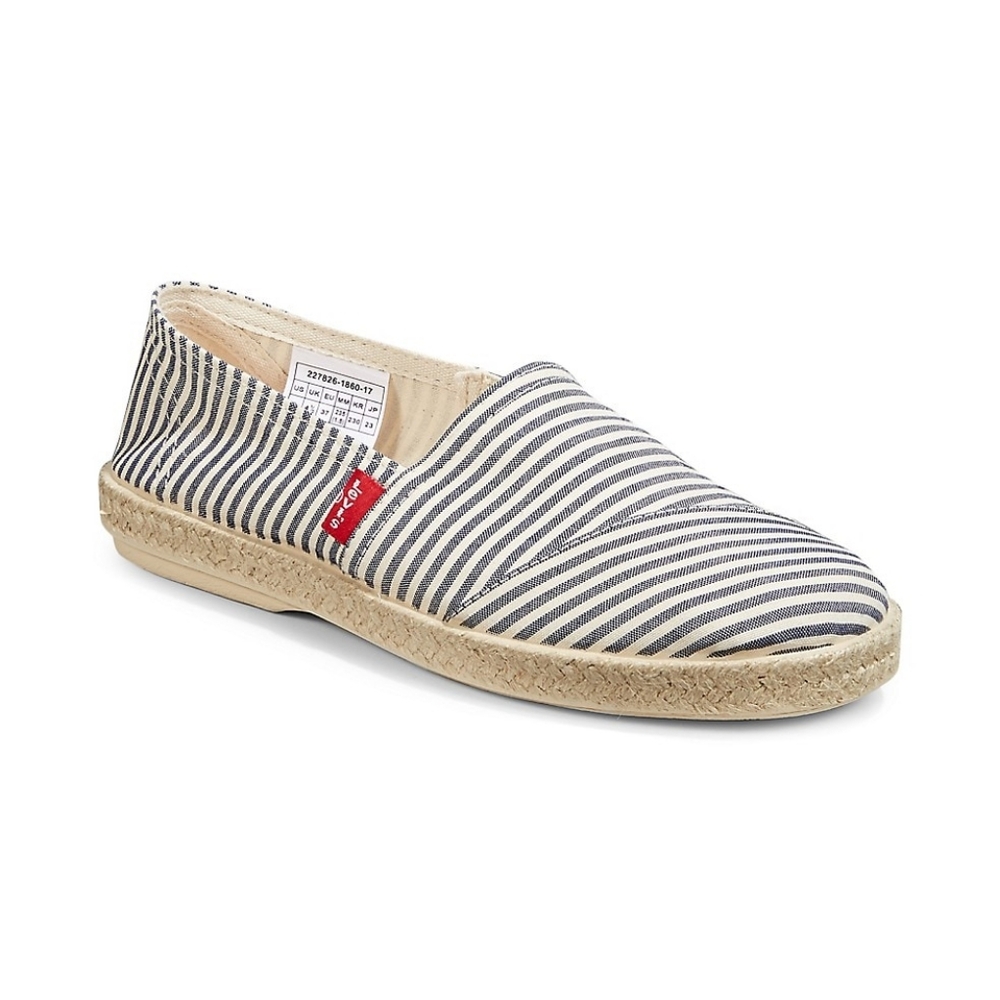 Levi's espadrille sneakers denim striped cotton Sz 9 blue white, EUC Rosedal…